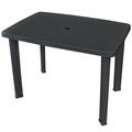 vidaXL Patio Table Outdoor Garden Deck Dining Table with Umbrella Hole Plastic