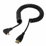 CY Stretch Right Angled 90 Degree Micro HDMI to HDMI Male HDTV Cable for Cell Phone Tablet Camera