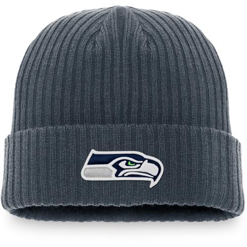 Dunkelgraue Seattle Seahawks Dark Shadow Strickmütze mit Umschlag für Herren