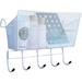 Bedside Storage Basket Casewin Dorm Room Bed Storage Basket Metal Mesh Desktop Corner Shelves Hanging Organizer Rack Shelf Bedside for Book Phones Drinks Tissues Office Home with Hook White