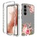 Compatible with Samsung Galaxy S23 6.1 Case Cute Clear Crystal Soft Flexible TPU Shockproof Protective Cover for Women Girls Slim Flower Pattern Design for S23 Phone Case #3 Flower