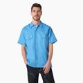 Dickies Men's Madras Short Sleeve Work Shirt - Azure Blue Size 2Xl (WSR53)