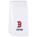 Infant White Boston Red Sox Personalized Burp Cloth II