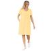 Plus Size Women's Perfect Short-Sleeve V-Neck Tee Dress by Woman Within in Banana (Size M)