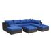 Hollywood Decor 8 Piece Patio Sectional w/ Cushions Plastic in Blue/Brown/Gray | 30 H x 132 W x 96 D in | Wayfair HD775P