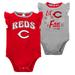 Girls Newborn & Infant Red/Heather Gray Cincinnati Reds Little Fan Two-Pack Bodysuit Set