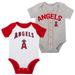 Infant White/Heather Gray Los Angeles Angels Two-Pack Little Slugger Bodysuit Set