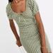 Madewell Dresses | Madewell Green/White Jacquard Puff-Sleeve Mini Dress In Gingham Check Nwt Xs | Color: Green/White | Size: Xs