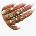 Urban Outfitters Jewelry | 15 Pcs. Gold Boho Chic Stackable Knuckle Rings Nwt | Color: Gold/Pink | Size: Os