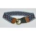 Anthropologie Accessories | Anthropologie Stretch Beaded Belt Brushed Gold & Leather Hardwear Sz S | Color: Blue/Red | Size: Os