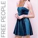 Free People Dresses | Free People Shattered Velvet Shine Strapless Dress Large | Color: Blue | Size: L