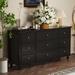 Canora Grey Felomina 9 Drawer 63" W Solid Wood Chest Wood in Black | 31.5 H x 63 W x 15.7 D in | Wayfair 1FB0B36DD19542918626EEB6A11D643F