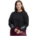 Adidas Tops | Adidas Women’s Holiday Shine Graphic Long Sleeve Crop Top New Black Plus Size 2x | Color: Black | Size: 2x