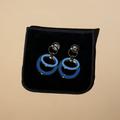 J. Crew Jewelry | J. Crew Blue/ Gold Double Hoop Circle Earrings | Color: Blue/Gold | Size: Os