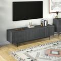 Wade Logan® Bettsy TV Stand for TVs up to 75" Metal in Gray | 20 H x 70 W x 15.5 D in | Wayfair 33296E6FD856473F8C7B9CA4427FAE91