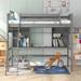 Gennine Twin Loft Bed w/ Bookcase by Harriet Bee Wood in Gray | 73.59 H x 61.85 W x 79.6 D in | Wayfair D7C5787B38EC4F1EADC9804B276CCB54