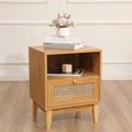 Bay Isle Home™ Niwot 1 - Drawer Nightstand in Natural Wood in Brown | 22.2 H x 15.4 W x 17.7 D in | Wayfair DD9334D94D6B4960B26E0FF7CE0BD7B2