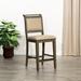 Darby Home Co Gilgo 26.25" Counter Stool Wood/Upholstered/Leather in Gray/Brown | 42.5 H x 18 W x 20 D in | Wayfair