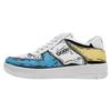 Sneaker DOGO "Dice Low-Top Sneaker Dogo Sketch Damen Sneaker", Damen, Gr. 38, Normalschaft, bunt (weiß), Lederimitat, Schuhe Sneaker low Skaterschuh, Handgefertigt