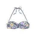 Bandeau-Bikini-Top VENICE BEACH "Summer" Gr. 40, Cup B, bunt (marine, zitrone) Damen Bikini-Oberteile Ocean Blue