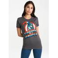 T-Shirt LOGOSHIRT "Captain America" Gr. M, grau Damen Shirts Print