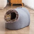 Nid de chat fermé en forme de pantoufles lit de couchage portable pour chaton litière pour animaux