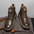 Chaussures Montantes en Cuir de Haute Qualité pour Homme Bottes d'Extérieur Confortables