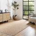 Ionut 5' x 7'6" Cottage Jute Lambswool/Dark Brown/Faded Driftwood/Dark Beige/Dark Gray/Light Brown/Brown Area Rug - Hauteloom