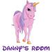 Design W/ Vinyl Cute Unicorn Sparkle Cartoon Customized Wall Decal Vinyl in Indigo/Pink/Yellow | 20 H x 12 W in | Wayfair fba name 162 b