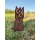 Gartenfigur Hund Terrier sitzend 38x20cm / 50x27cm Gartenstecker nach Wahl Edelrost Wetterfest Rost Metall Rostfigur