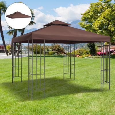 Outsunny Gazebo Replacement Canopy for Model 01 -0153, 2-Tier Top Cover for 9.84' x 9.84' Outdoor Gazebo, Brown (TOP ONLY)