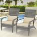 AECOJOY Patio Chairs High Back Wicker Outdoor Dining Chair(Set of 2)