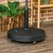 Outsunny 52lbs Resin Patio Umbrella Base with Wheels and Retractable Handles, 20.75" Round Outdoor Umbrella Stand Holder