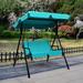 Gymax Blue Outdoor Swing Canopy Patio Swing Chair 2-Person Canopy