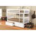 Somette Claire Twin Bunk Bed in White Finish with Storage and Trundle Options (Mattresses Not Included)
