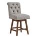 Clay Tufted Linen Upholstered Swivel Stools (Set of 2) by iNSPIRE Q Artisan