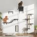 Tucker Murphy Pet™ Wall-mounted Cat Tree Shelves Wood/Rope/Cardboard in Brown | 12.2 H x 12.2 W x 12.2 D in | Wayfair