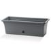 Crescent Garden In/Outdoor Emma Rectangular Plastic Flower Pot Charcoal Colored Planter 24 Inches