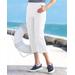 Appleseeds Women's Dennisport Button-Hem Capris - White - 20W - Womens