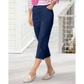 Appleseeds Women's Dennisport Button-Hem Capris - Blue - 22W - Womens