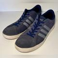 Adidas Shoes | Adidas Men’s Size 11.5 ~ Pwi 001001 Blue Suede Blue Laces Low Top Street Shoes | Color: Blue | Size: 11.5