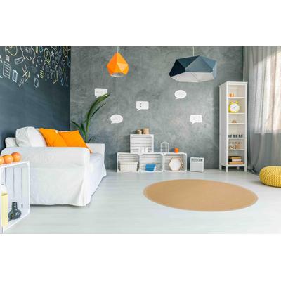 Sisalteppich CARPETFINE "Sisal", beige, H:5mm Ø:200cm, Sisal, Teppiche, mit farbiger Bordüre, Anti-Rutsch Rückseite Image