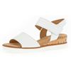 Sandalette GABOR "GENUA", Damen, Gr. 42, weiß, Leder, modisch, Schuhe, Sommerschuh, Sandale, Keilabsatz, mit Klettverschluss, Weite G, Topseller