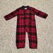 Carhartt One Pieces | Carhartt Plaid Fleece Coverall-Style Long-Sleeve Bodysuit For Babies 12m | Color: Black/Red | Size: 12mb