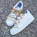 Nike Shoes | Custom Gold Lace Air Force 1 | Color: Gold/Silver | Size: Various