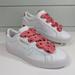 Adidas Shoes | Adidas Seek White Rose Gold Fy6679 Casual Fashion Leather Ribbon Satin Lace Sz 5 | Color: Pink/White | Size: 5