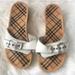 Burberry Shoes | Burberry Women's Wooden Open Toe Slip On Slides Sandal Size 7 | Color: White | Size: 7