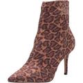 Jessica Simpson Shoes | Jessica Simpson Alliye Leopard Print Ankle Boot Point Toe Mid Heel Boots | Color: Black/Brown | Size: 9.5