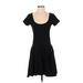 FELICITY & COCO Casual Dress - A-Line Scoop Neck Short sleeves: Black Print Dresses - Women's Size Small