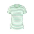 TOM TAILOR DENIM Damen Gestreiftes T-Shirt, grün, Streifenmuster, Gr. L